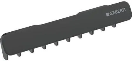 Cache d'évacuation Geberit ONE avec insert peigne, fixation magnétique, noir mat, revêtement Easy to Clean