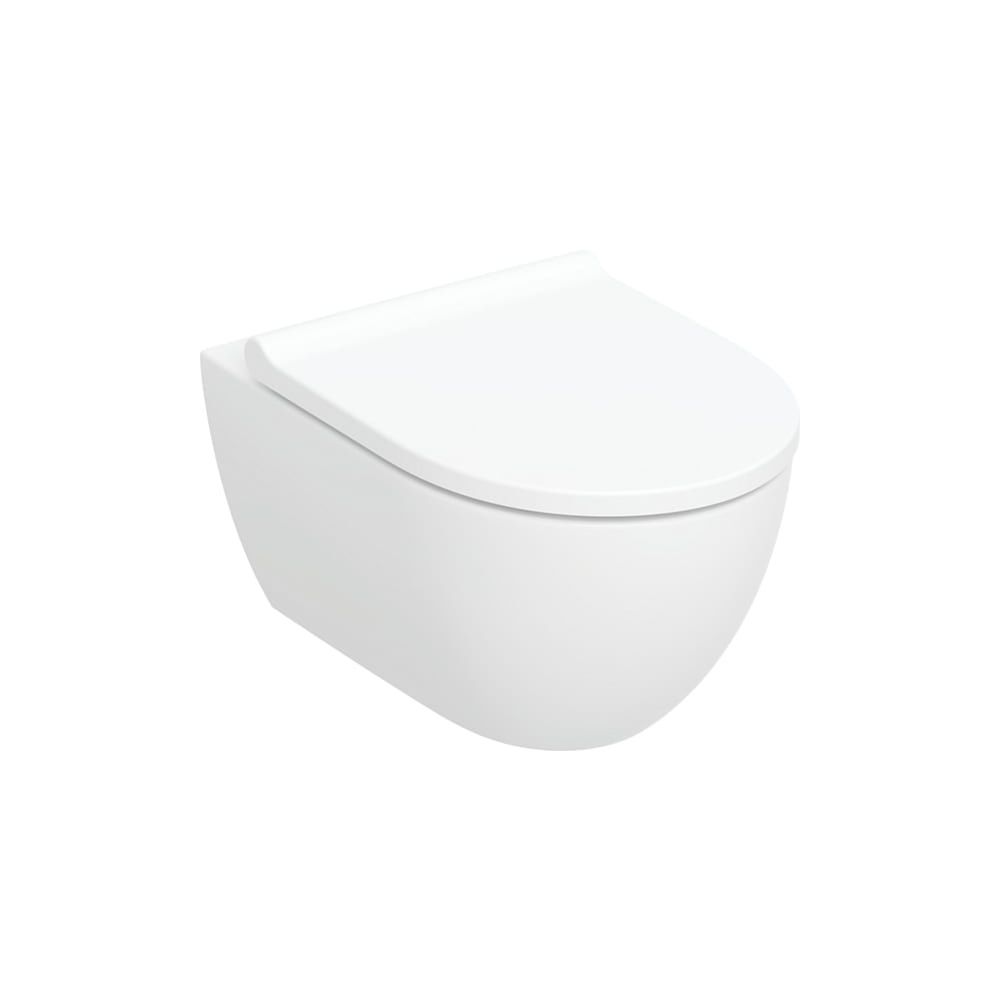 Set WC Geberit Acanto mural, cuvette à chasse profonde, design céramique fermé TurboFlush, blanc, siège WC 530 mm, abattant automatique QR verrouillable