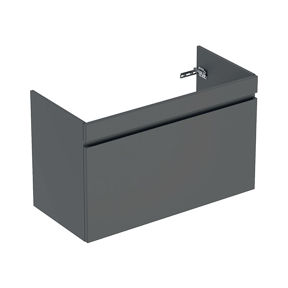 Geberit Renova Plan Meuble sous-vasque pour lavabo meuble, 1 tiroir, 1 tiroir intérieur, 98,8x60,5x47,3 cm, Lava laqué mat