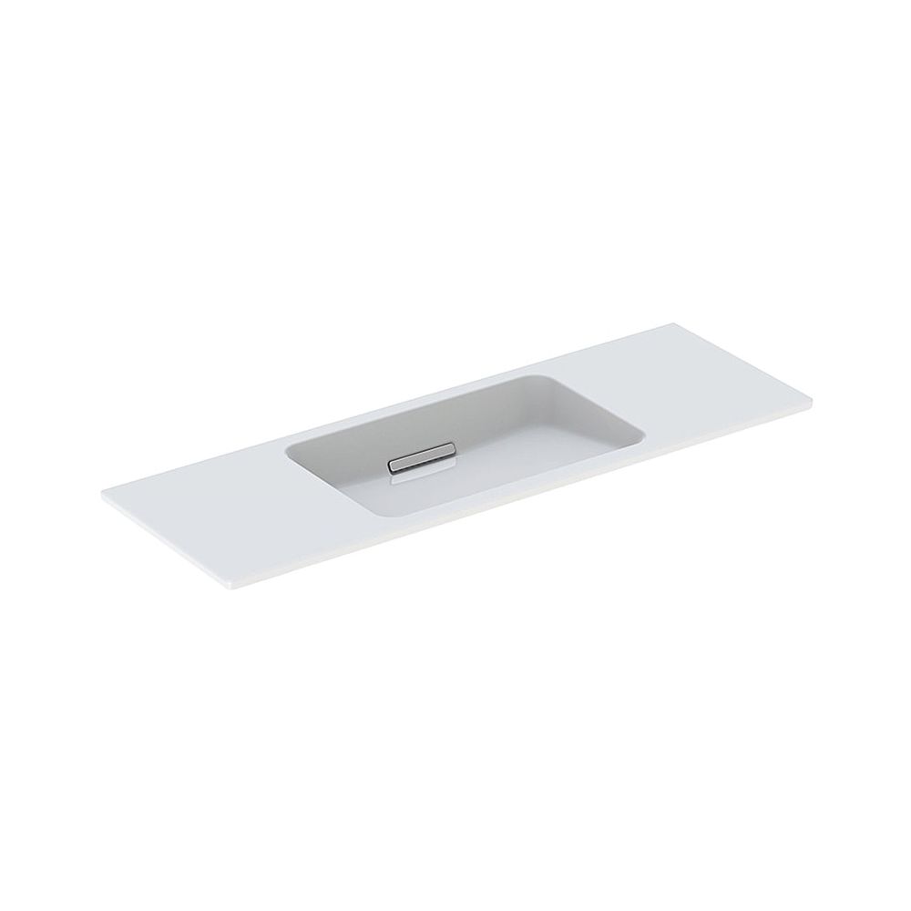 Geberit ONE Lavabo design suspendu, évacuation horizontale, sortie raccourcie 120x40 cm sans trou de robinet ni trop-plein KeraTect brillant