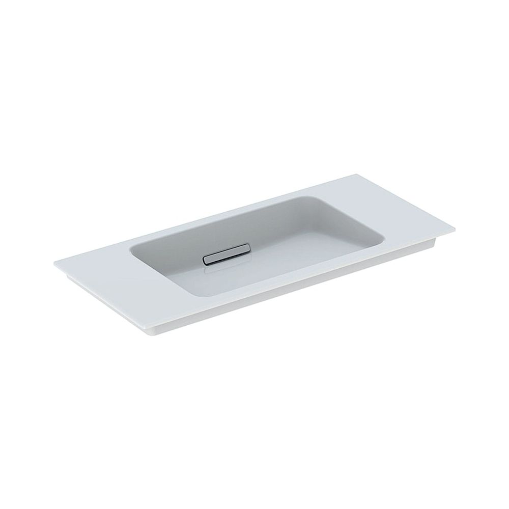 Geberit ONE Meuble-lavabo, évacuation horizontale, sortie raccourcie 90x40 cm sans trou de robinet ni trop-plein blanc/blanc KeraTect brillant