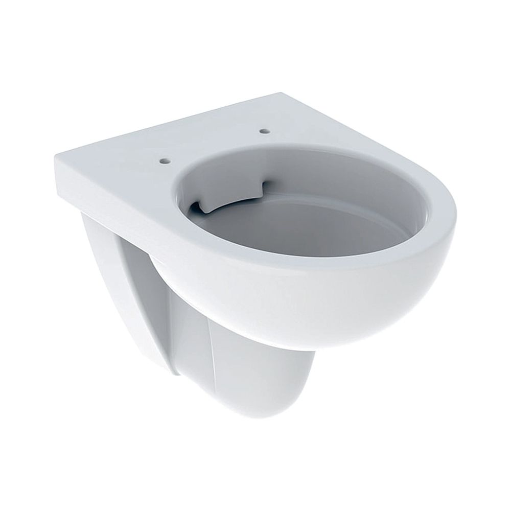 WC suspendu Geberit Renova Compact, chasse profonde, sortie raccourcie, sans rebord, profondeur 48 cm, Blanc/KeraTect