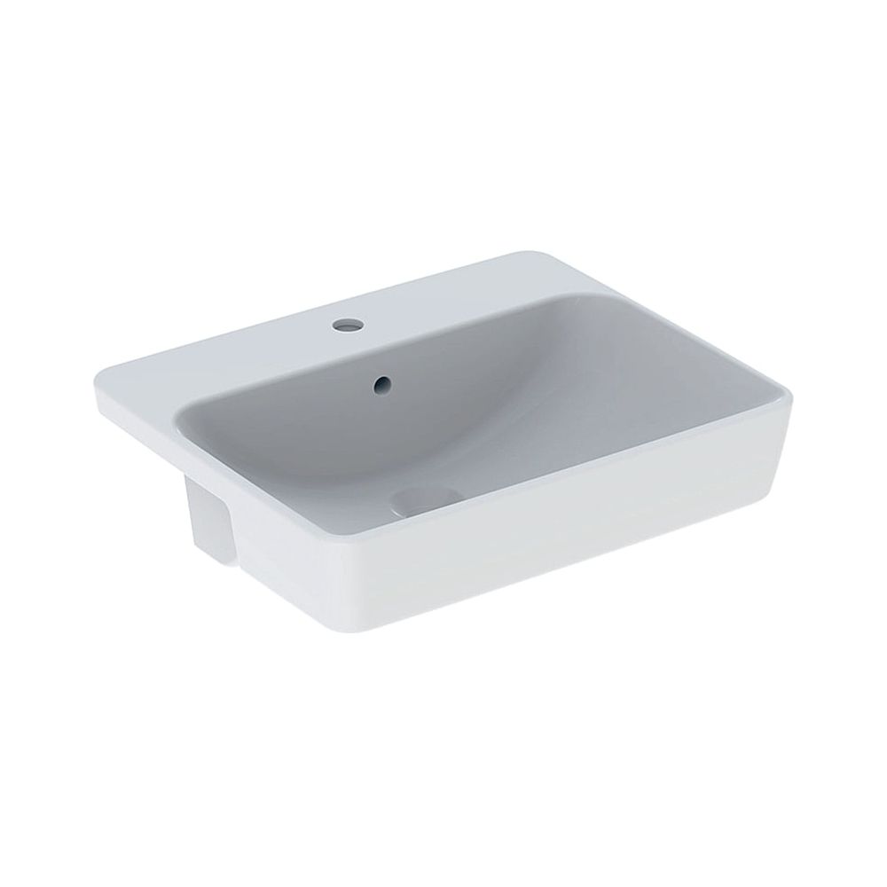 Lavabo Geberit VariForm à encastrer rectangulaire, trop-plein visible, blanc/KeraTect