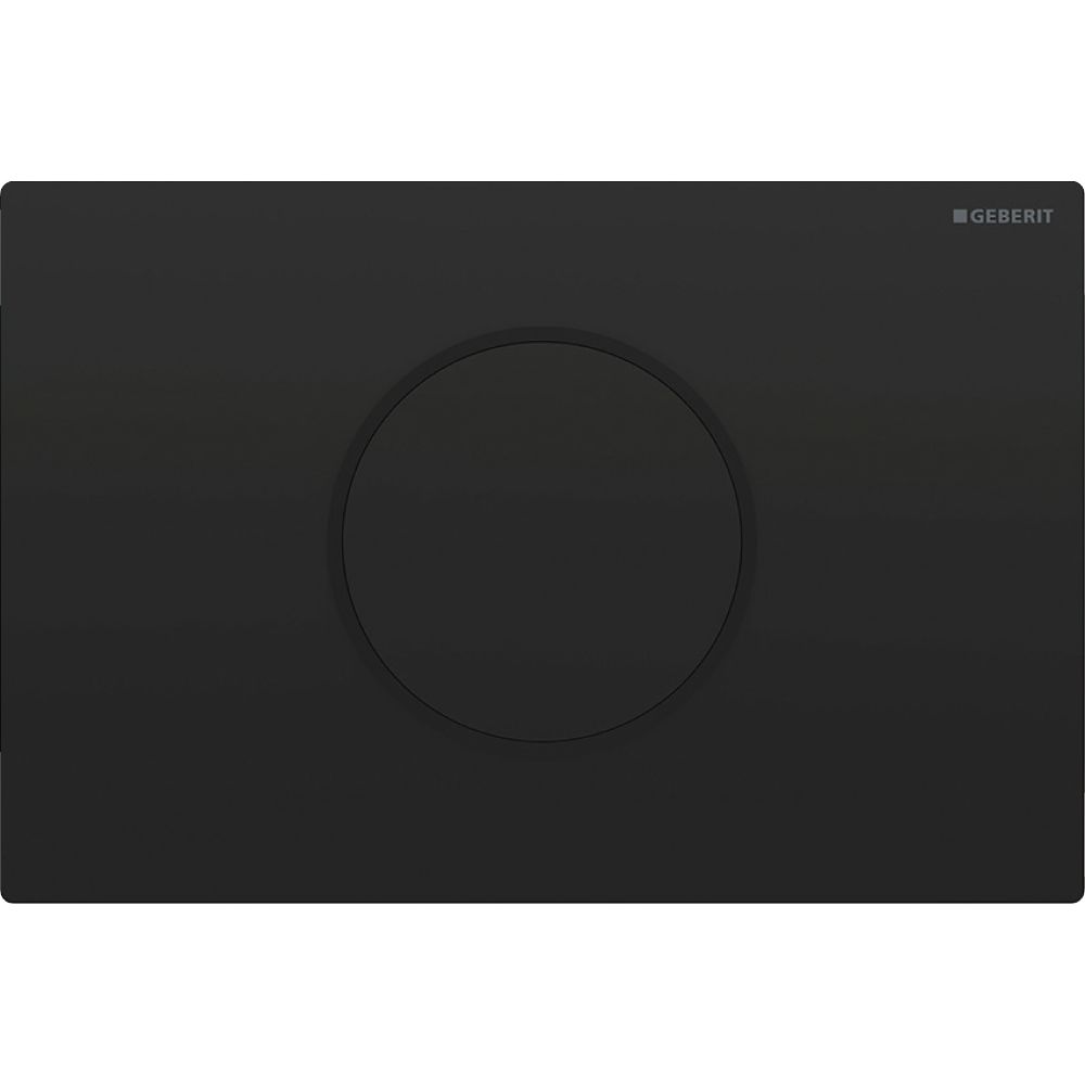 Plaque de commande Geberit Sigma10 pour WC à commande électronique, ronde, noire/mate, à visser