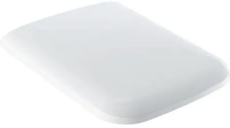 Siège de WC Geberit iCon Square avec fermeture automatique, charnières Quick-Release, fixation par le haut, blanc/brillant