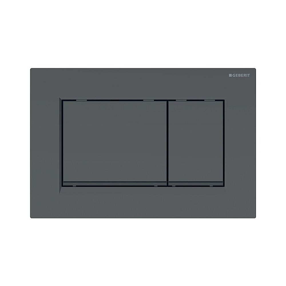 Geberit Plaque de commande Sigma20 avec chasse double, Noir/Noir mat, revêtement Easy to Clean, réf. 115883161