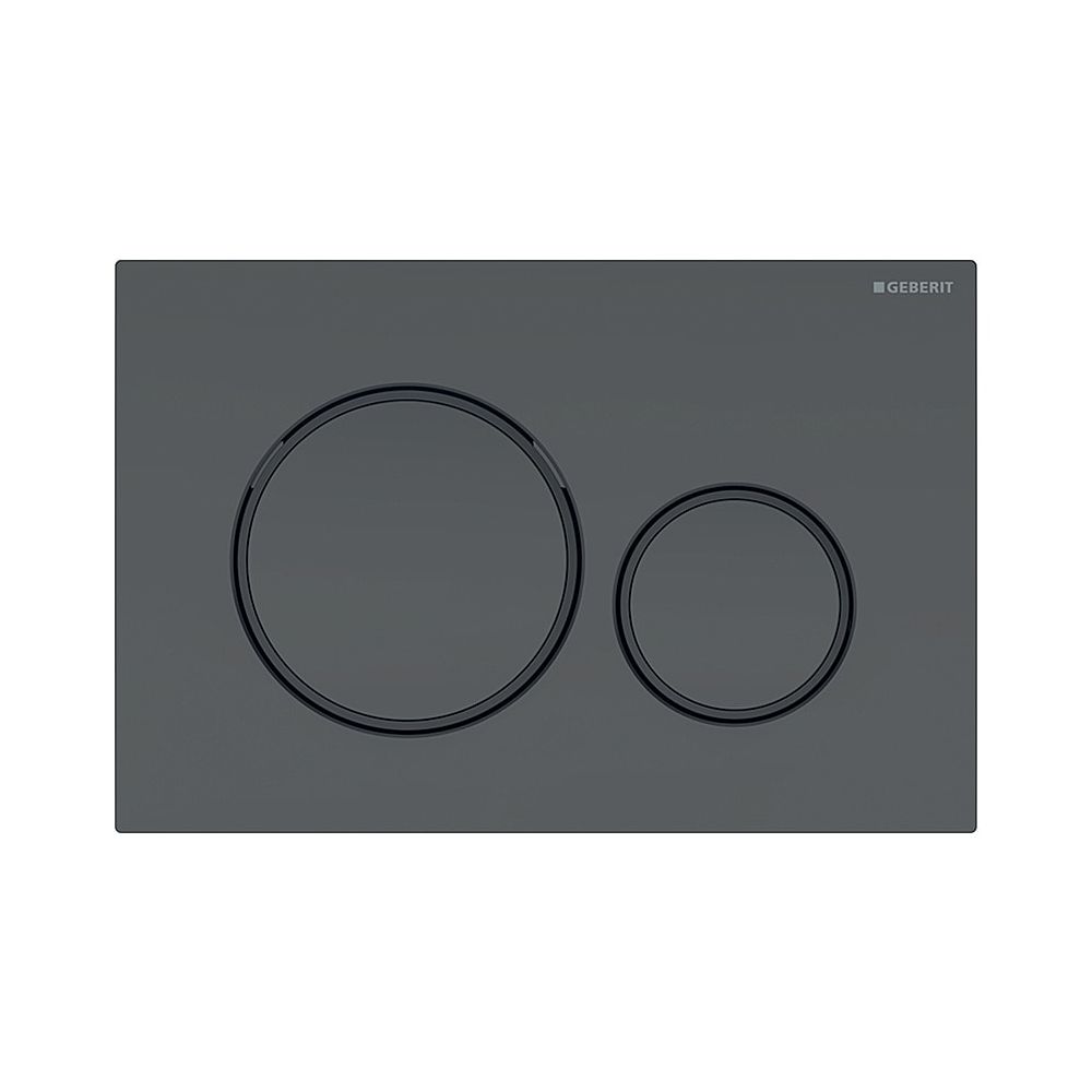 Geberit Plaque de commande Sigma20 avec chasse double, noir/noir mat laqué, revêtement Easy to Clean, 115882161