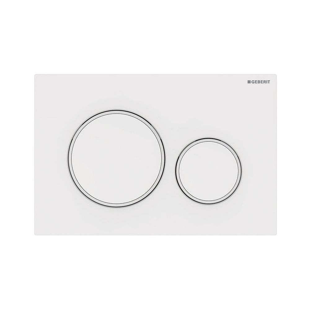 Geberit Plaque de commande Sigma20 avec chasse double, Blanc/Blanc mat, réf. 115882111