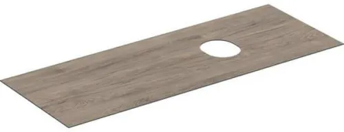 Plaque de recouvrement Geberit pour meuble bas VariForm, vasque sur colonne, 2 ou 3 tiroirs, 135 cm, Noyer/Mélaminé structure bois