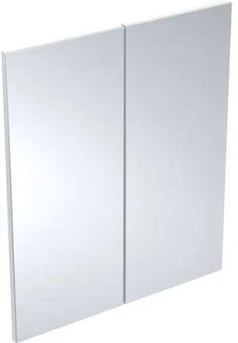 Jeu de portes Geberit pour meuble miroir, deux portes largeur 60 cm, blanc laqué brillant