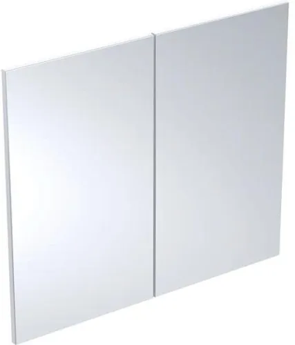 Jeu de portes Geberit pour meuble miroir, deux portes largeur 80 cm, blanc laqué brillant