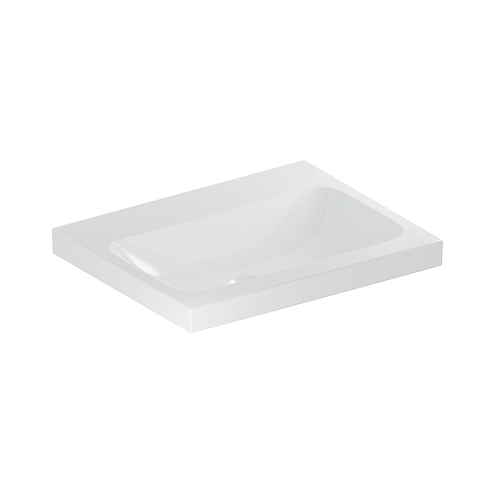 Lavabo Geberit iCon Light, largeur 60 cm, profondeur 48 cm, sans trou de robinet, sans trop-plein, blanc/KeraTect