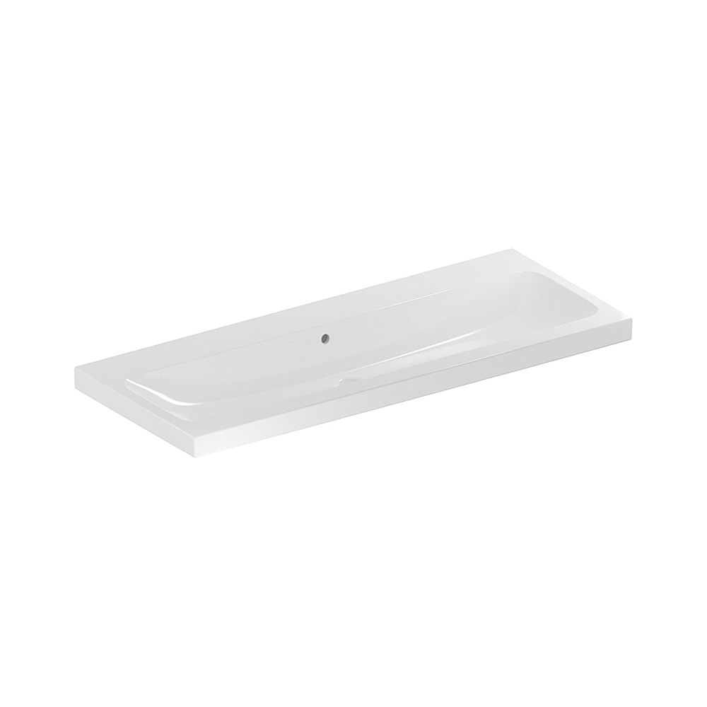 Lavabo Geberit iCon Light, largeur 120 cm, profondeur 48 cm, sans trou de robinet, trop-plein visible, Blanc