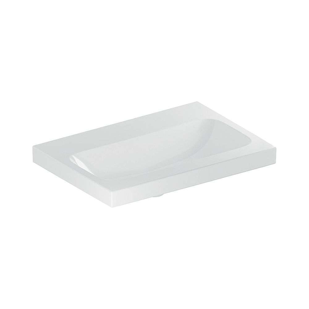 Geberit iCon Light lavabo à porte-à-faux réduit, largeur 60 cm, profondeur 42 cm, sans trou de robinet, sans trop-plein, blanc/KeraTect
