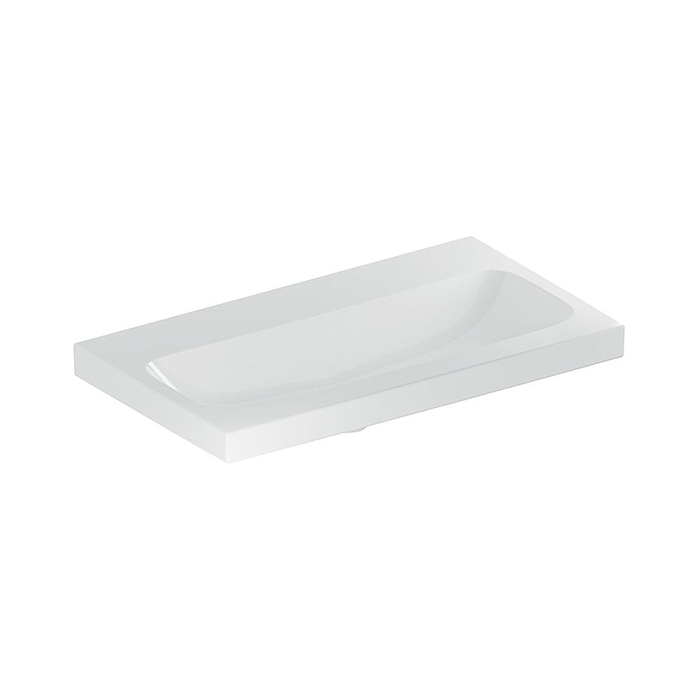 Lavabo Geberit iCon Light à porte-à-faux réduit, largeur 75 cm, profondeur 42 cm, sans trou de robinet, sans trop-plein, blanc