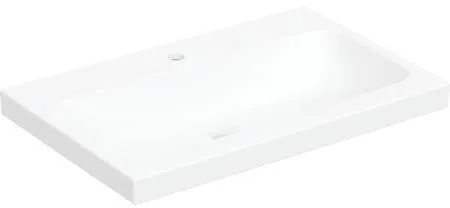 Geberit iCon Light plan de toilette à poser, largeur 75 cm, profondeur 48 cm, trou de robinetterie central, sans trop-plein, blanc