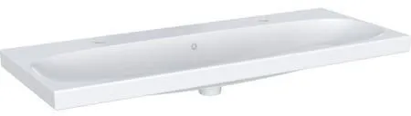Geberit Acanto lavabo, largeur 120 cm, profondeur 48,2 cm, trou de robinet gauche/droite, trop-plein visible, blanc