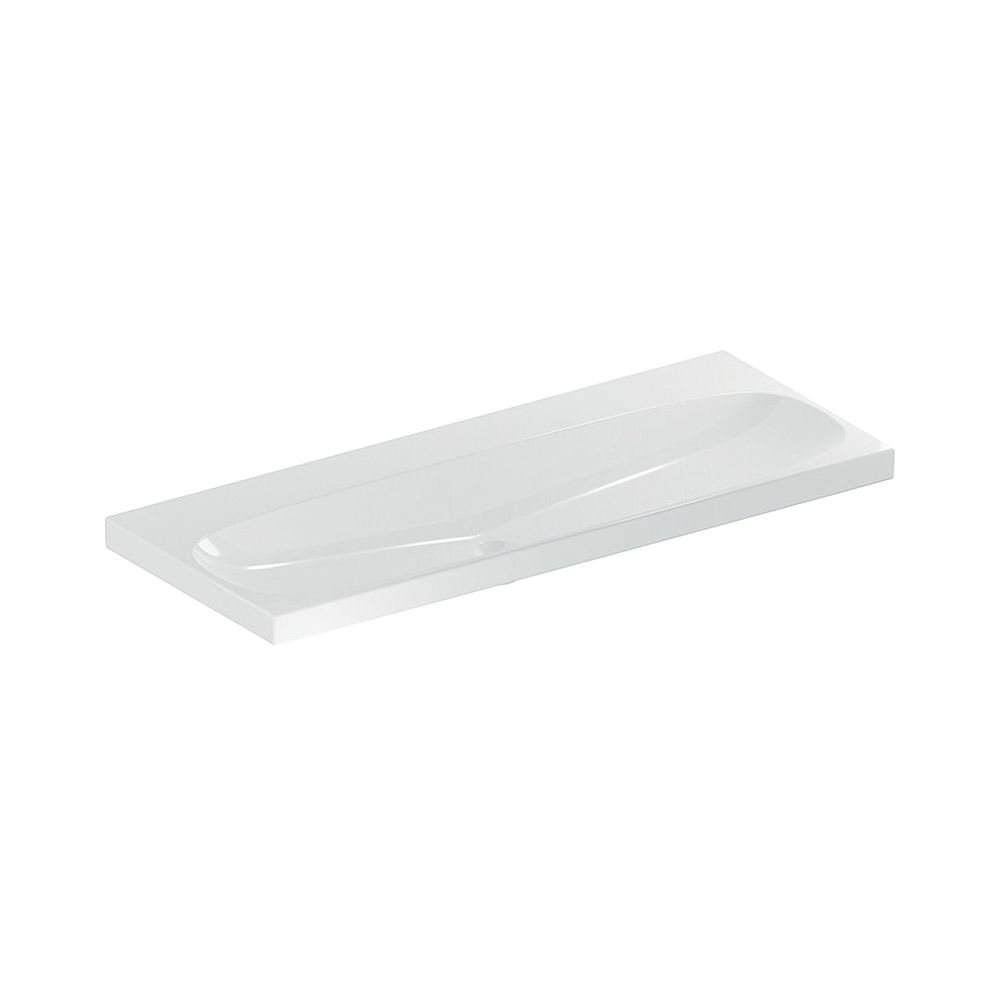 Lavabo Geberit Acanto, largeur 120 cm, profondeur 48,2 cm, sans trou de robinet, sans trop-plein, blanc