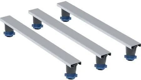 Kit pieds et 3 traverses Geberit, pour receveurs de douche en résine minérale, jusqu'à 140 cm 70x9,2-21 cm
