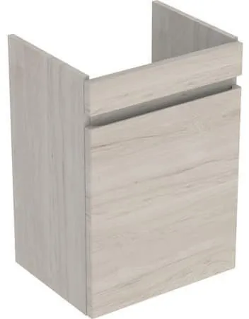Geberit Meuble sous vasque Renova Plan pour lavabo, 1 porte, 43,5x60,5x34,5 cm, lavabo 50 cm, noyer Hickory clair