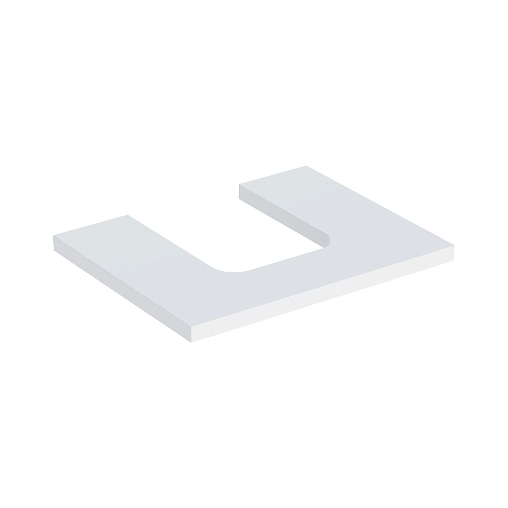 Plat de vasque Geberit ONE, découpe centrale, pour vasque sur colonne en forme de cuvette, 60x3x47 cm, blanc laqué mat