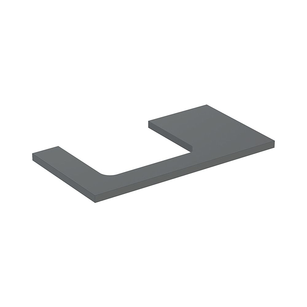 Plaque de lavabo Geberit ONE, découpe à gauche, pour lavabo sur colonne rectangulaire, 90x3x47 cm, laqué mat lava