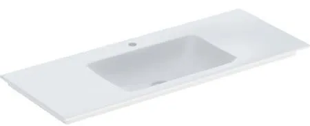 Lavabo Geberit ONE meuble-lavabo raccord vertical, largeur 120 cm, profondeur 48 cm, trou de robinetterie central, sans trop-plein, blanc/KeraTect