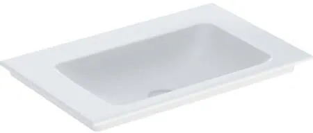 Geberit ONE meuble-lavabo évacuation verticale, largeur 75 cm, profondeur 48 cm, sans trou de robinetterie, sans trop-plein, Blanc/KeraTect