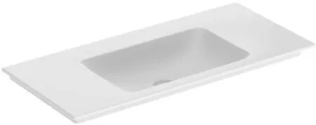 Lavabo Geberit ONE meuble, sortie verticale, largeur 105 cm, profondeur 48 cm, sans trou de robinet, sans trop-plein, blanc/KeraTect
