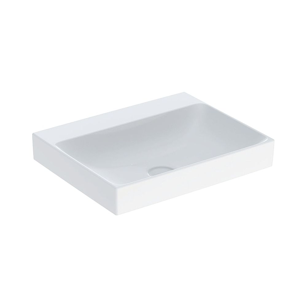 Lavabo Geberit ONE sortie verticale, largeur 60 cm, profondeur 48 cm, sans trou de robinetterie, sans trop-plein, blanc/KeraTect