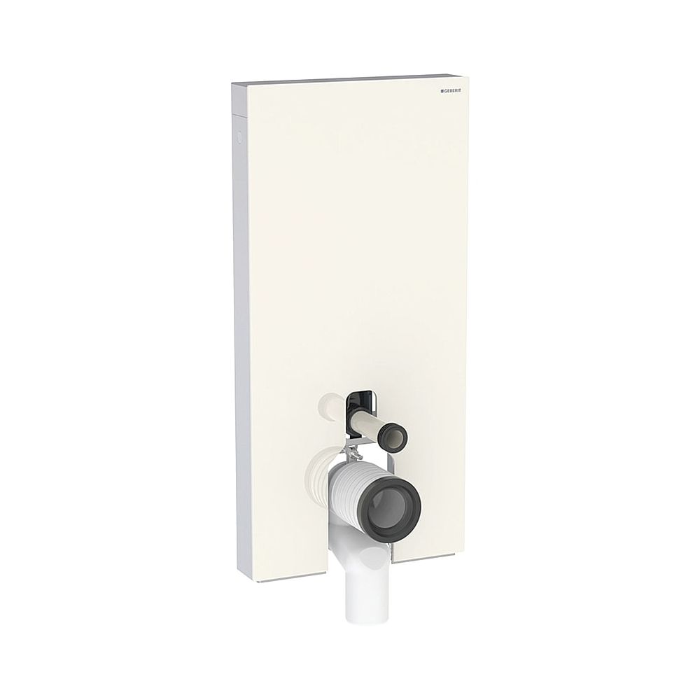 Module sanitaire Geberit Monolith pour WC debout, hauteur 101 cm, habillage frontal en verre gris sable, aluminium