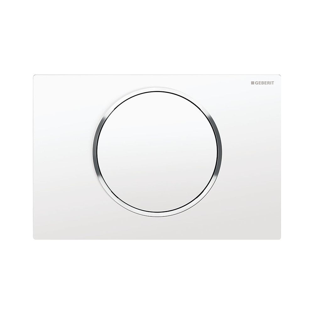Plaque de commande Geberit Sigma10, pour chasse d'eau stop/start, blanc, chromé brillant