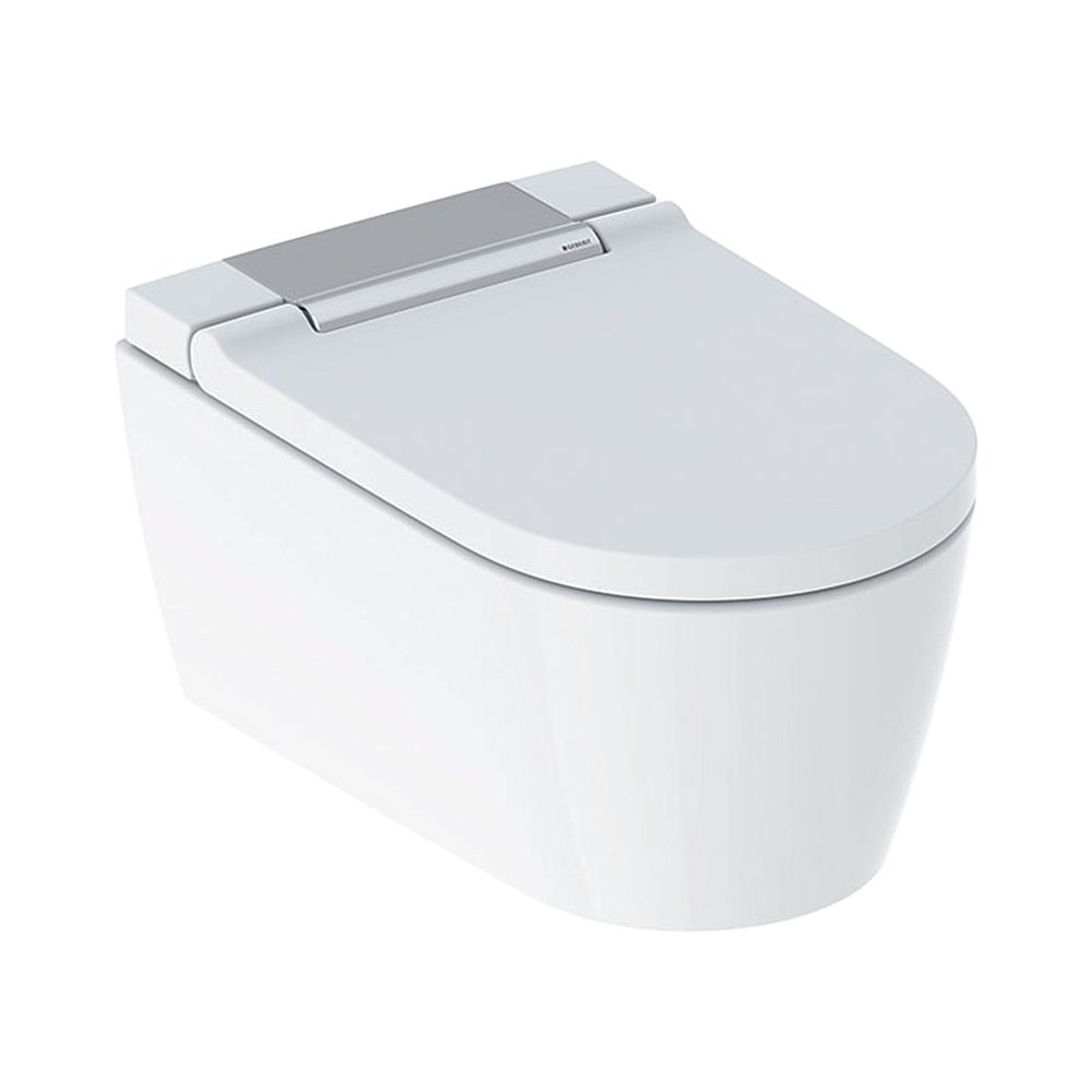 Geberit WC suspendu AquaClean Sela, sans rebord, céramique blanc/chrome, 37,5x40x57 cm