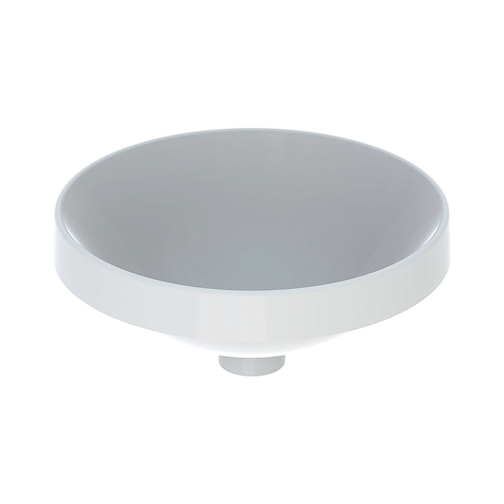 Bac de lavabo encastré Geberit VariForm, rond diamètre 40 cm, sans trou de robinet, sans trop-plein, émaillé, KeraTect, blanc