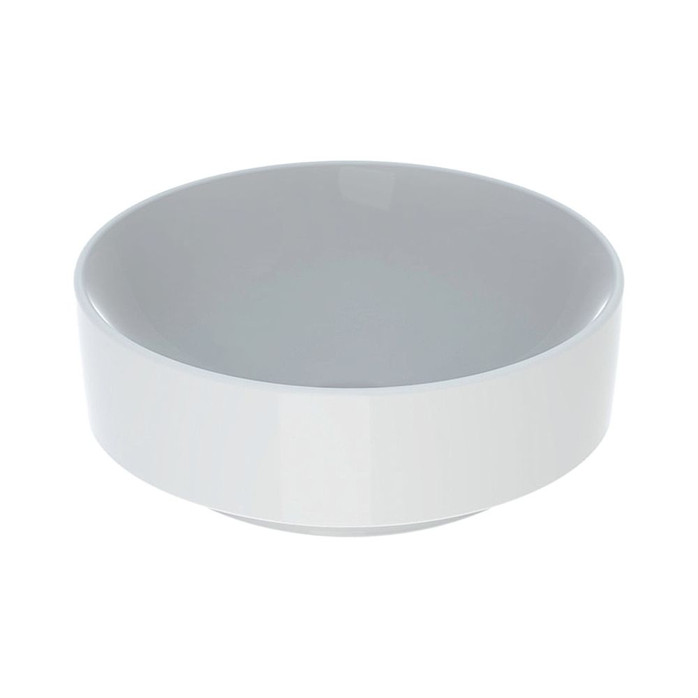 Lavabo rond Geberit VariForm, diamètre 40 cm, sans trou de robinetterie, sans trop-plein, blanc/KeraTect