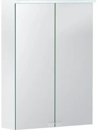 Geberit Option Basic Spiegelschrank, éclairage, 2 portes, 50x67,7x18cm, CEE 7/4,7/3, blanc mat/mélaminé, miroité