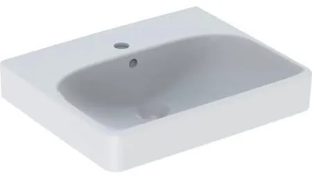 Geberit Smyle Square lavabo mural, 50x16x41 cm, perçage central, trop-plein visible, blanc