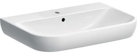Geberit Smyle lavabo, largeur 70 cm, profondeur 48 cm, trou de robinet central, trop-plein visible, blanc