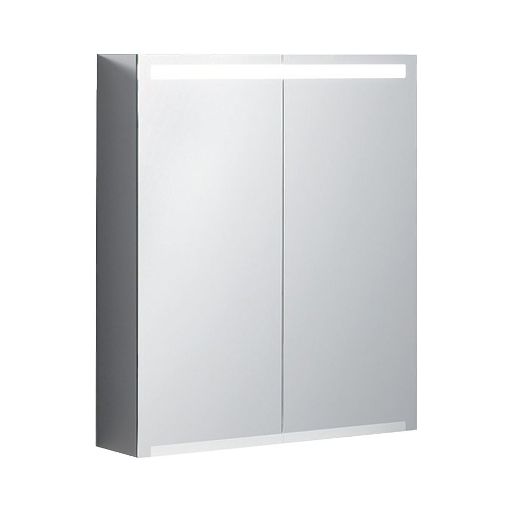 Geberit Armoire de toilette Option avec éclairage, 2 portes, 60x70x15 cm, CEE 7/4,7/3, miroir