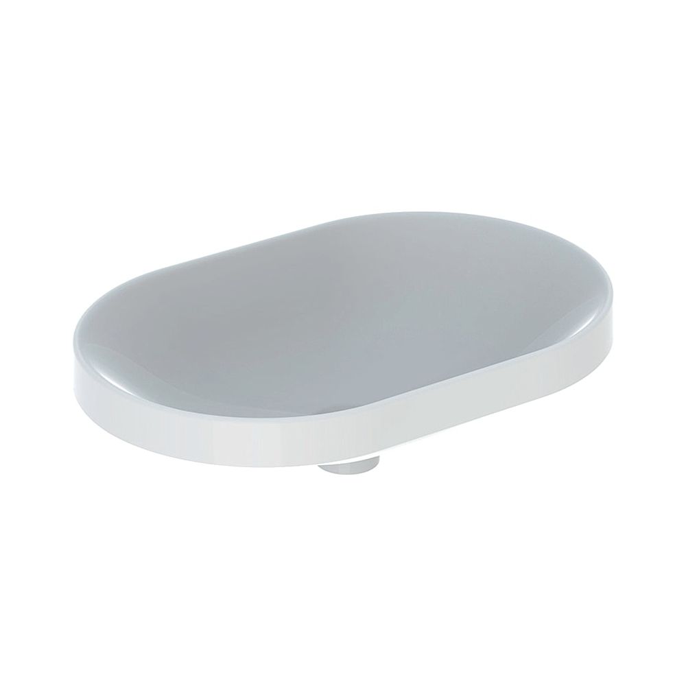 Geberit VariForm lavabo à encastrer, elliptique, largeur 60 cm, profondeur 40 cm, sans trou de robinetterie, sans trop-plein, émaillé