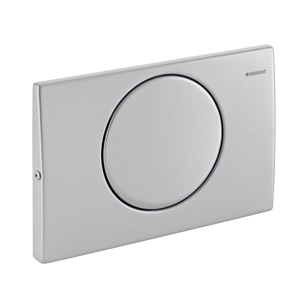 Plaque de commande Geberit Mambo pour chasse d’eau stop, en acier inoxydable brossé