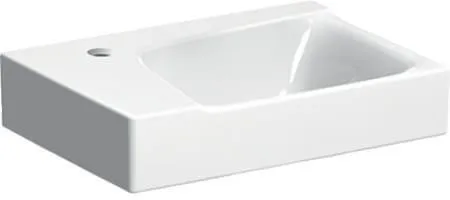 Lavabo Geberit Xeno2, 40x12,5x28 cm, trou de robinet à gauche, sans trop-plein, blanc/KeraTect