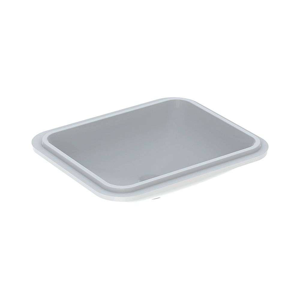 Lavabo sous plan Geberit VariForm, rectangulaire Largeur 58 cm, Profondeur 49 cm, sans trou de robinet, sans trop-plein, émaillé