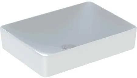 Geberit VariForm vasque à poser rectangulaire, largeur 55 cm, profondeur 40 cm, sans trou de robinetterie, sans trop-plein, blanc