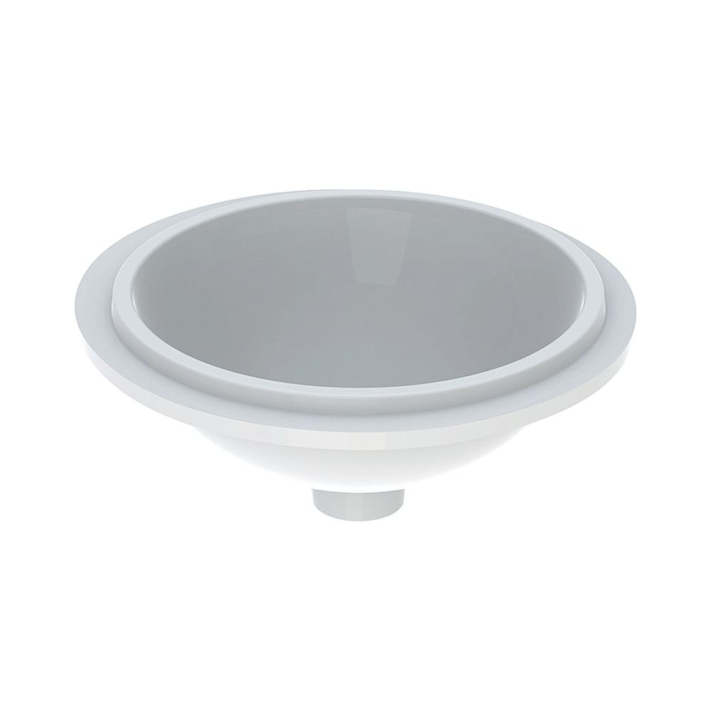 Lavabo sous-vasque Geberit VariForm rond, profondeur 42 cm, sans trou de robinet, sans trop-plein, émaillé