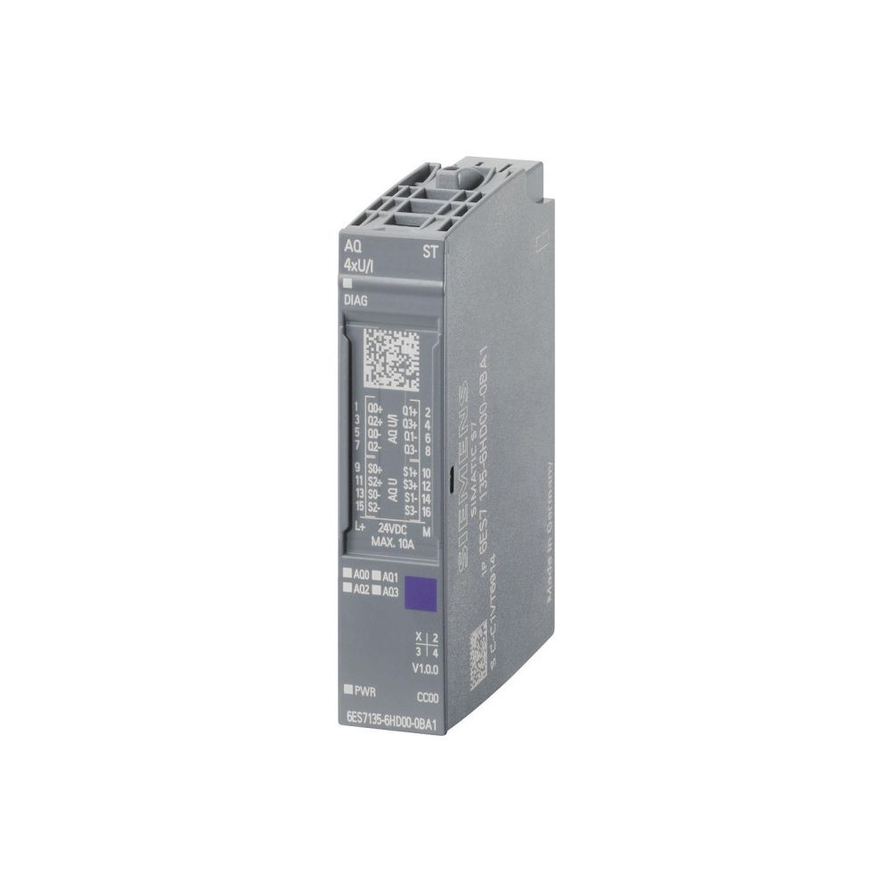 Module de sortie analogique Siemens SIMATIC ET 200SP AQ 4XU/I Standard 16 bits 73x15x58 mm 6ES71356HD000BA1