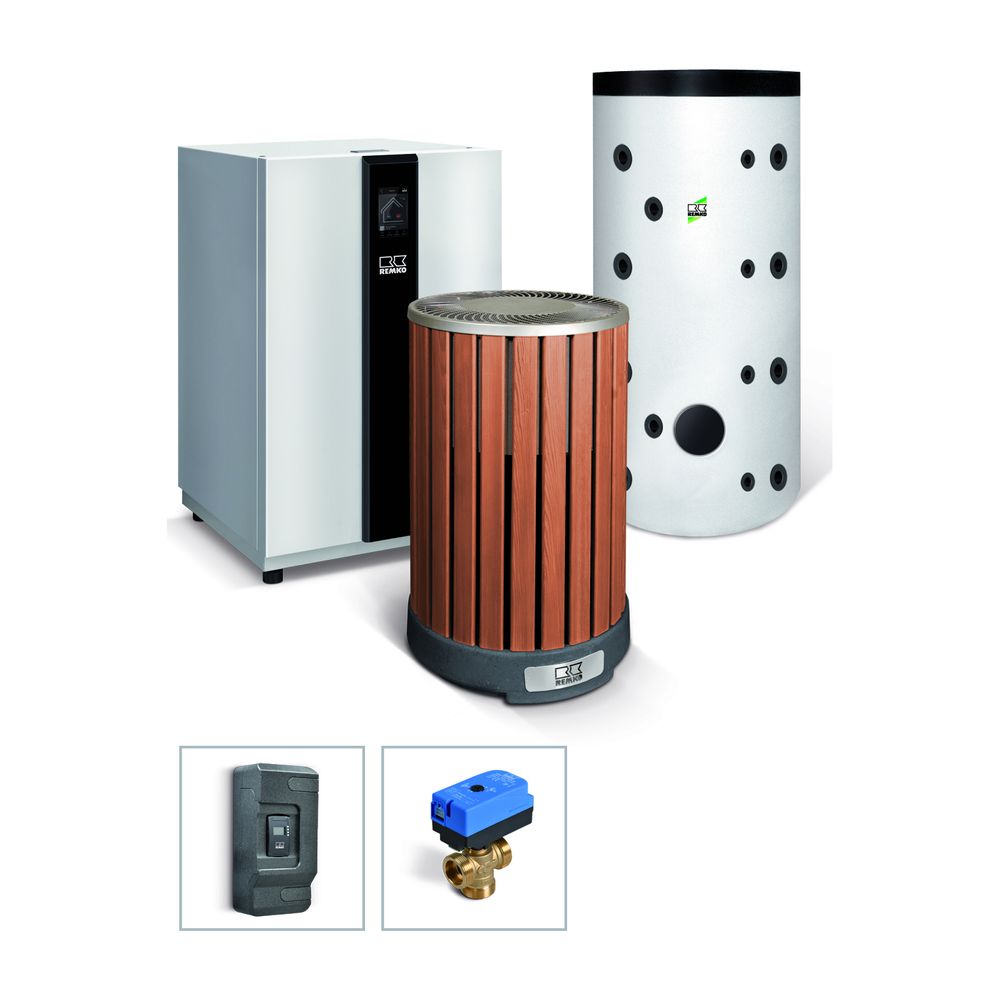 Pompe à chaleur air-eau Remko ARTstyle Paket Düsseldorf Camura Designline HTS 130, 500 l, 10,2 kW à A7/W35, R410A