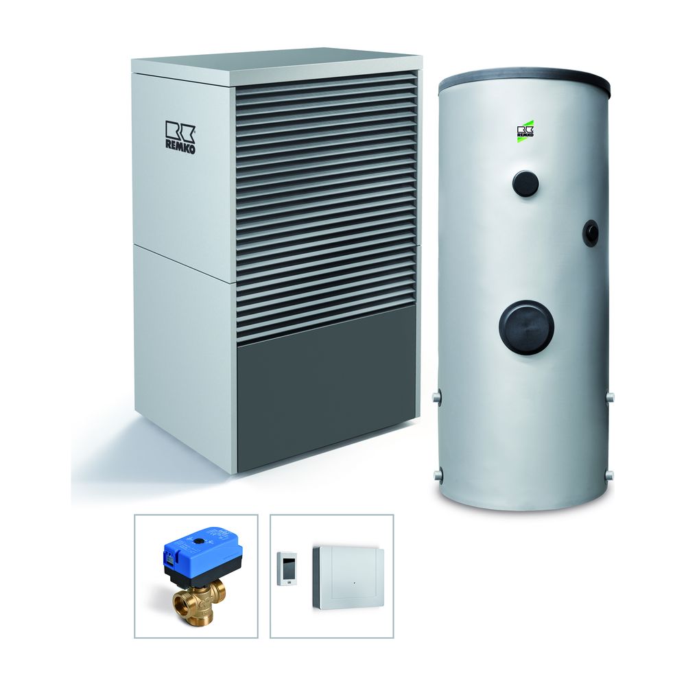 Pompe à chaleur air-eau Remko Pack Mannheim Alu LWM 110, KWS 300, 8,04 kW à A7/W35, R454B