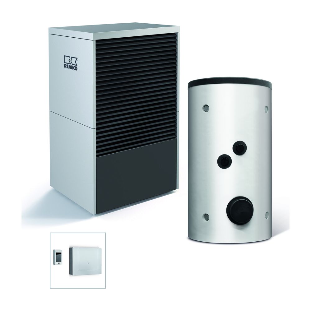 Pompe à chaleur air-eau Remko Paket Köln Graphit LWM 80, KPS 302, 6,25 kW à A7/W35, R454B