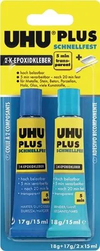 Uhu 2K-Colle époxy PLUS SCHNELLFEST 35 g tube incolore